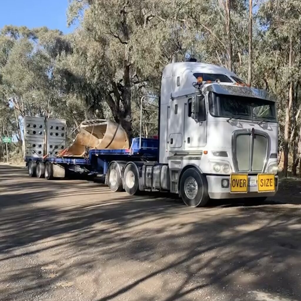 Heavy transport truck with load