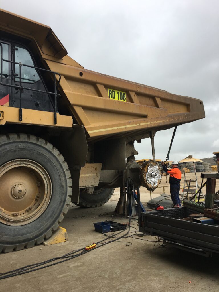 Truck with winch for backup support